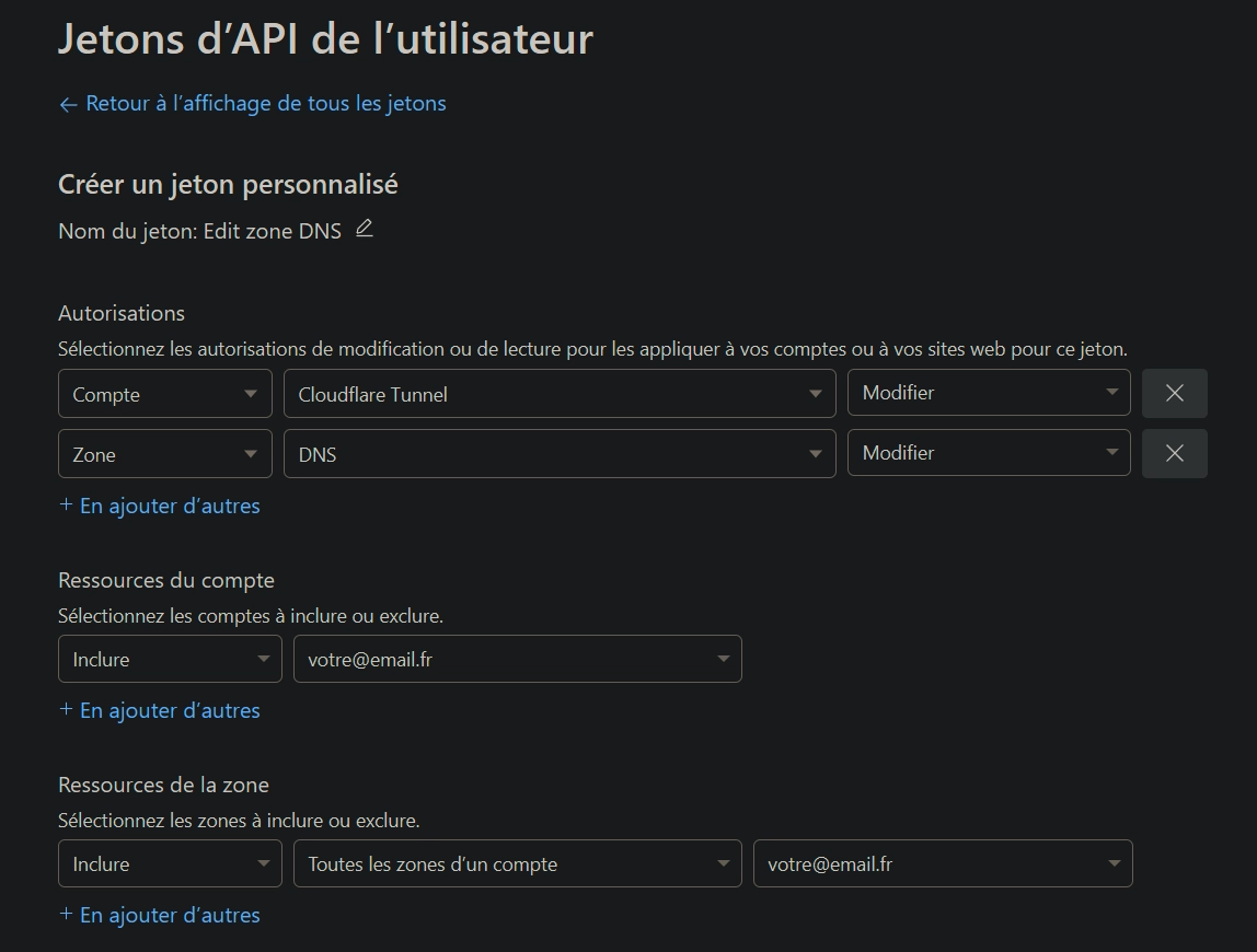 API token