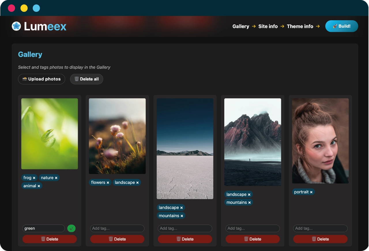 Interface web de configuration de Lumeex