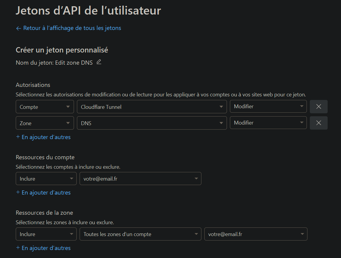 API token